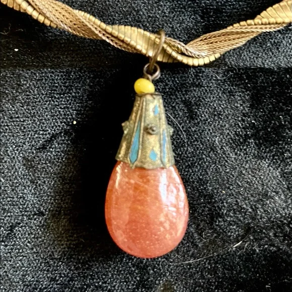 Upcycled Convertible Necklace Carnelian Pendant - wear Two Different Ways - Picture 2 of 3